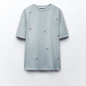 Zara heart washed t shirt